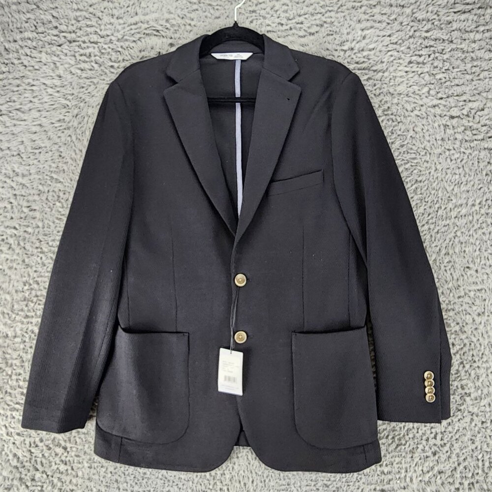 Hyden Yoo Suit Mens Medium Black Jameson Knit 2 Button Blazer *NWT*